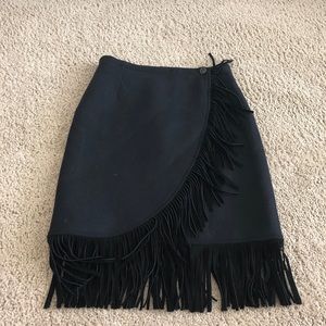 Max Mara wool fringe skirt